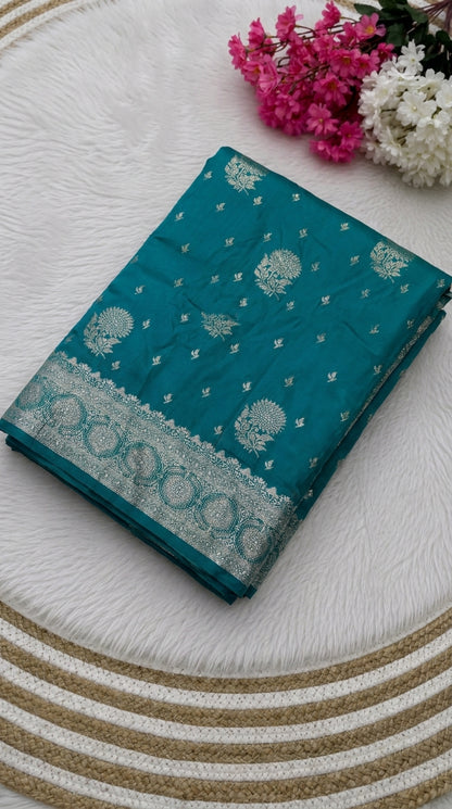 Classic Banarasi Silk Saree With Matching Blouse Piece (Unstitched)